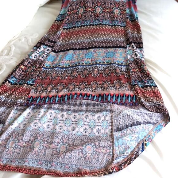 American rag Multicolored Mix Pattern-Midi front /Maxi back Dress - Picture 7 of 8